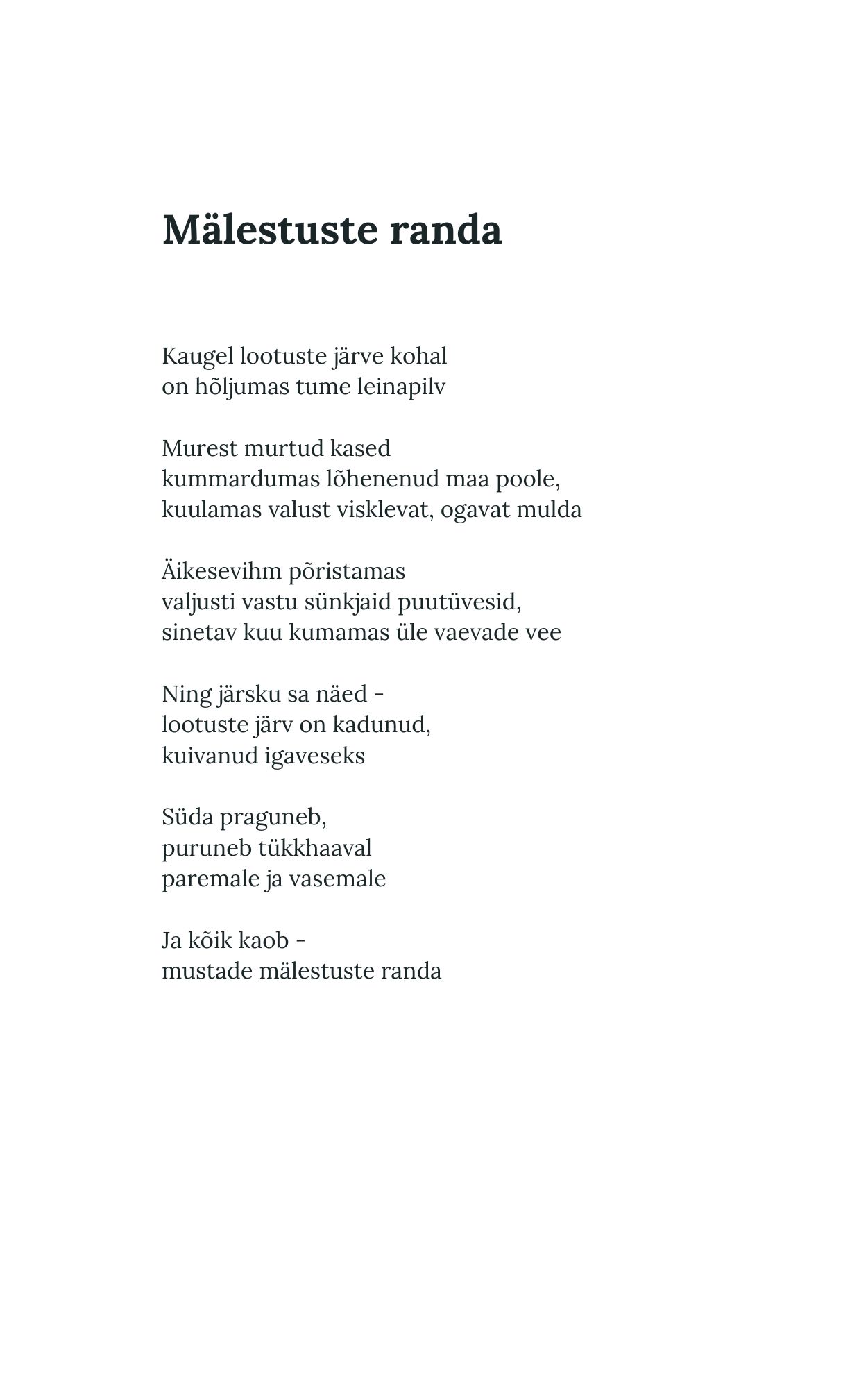 Luuleraamat "Ma võin Sind kaugelt armastada", e-raamat (PDF) - Image 3