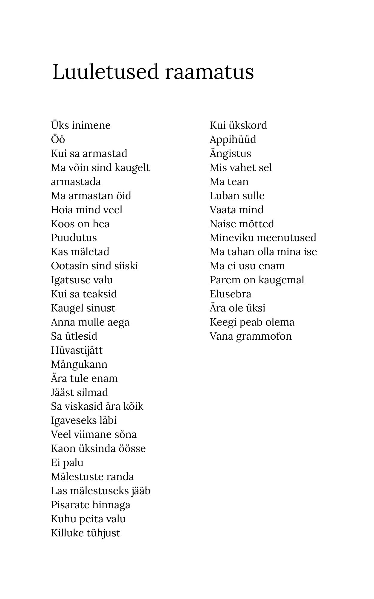 Luuleraamat "Ma võin Sind kaugelt armastada", e-raamat (PDF) - Image 2