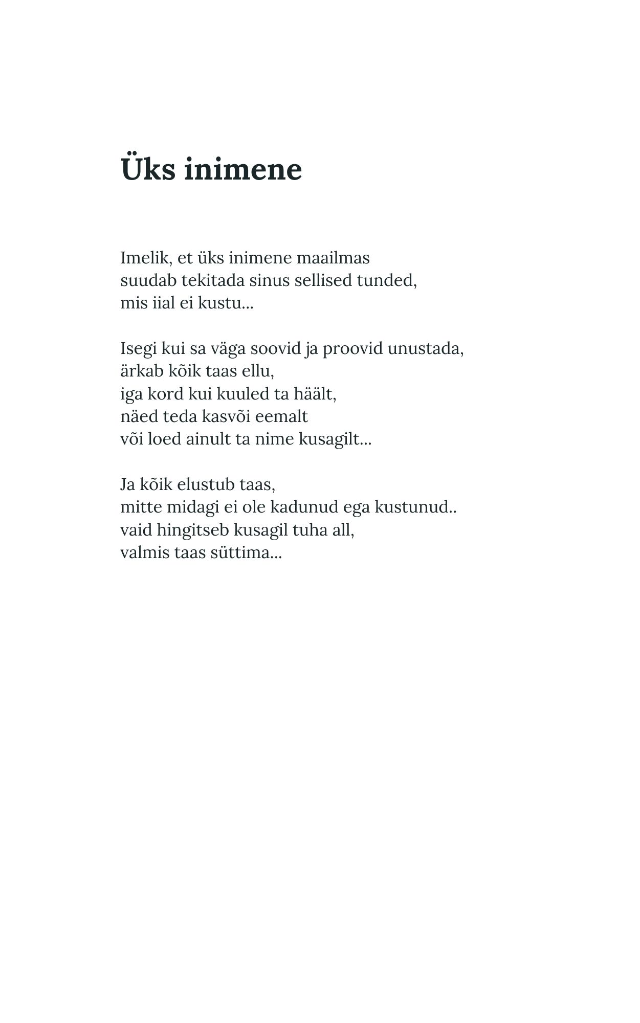 Luuleraamat "Ma võin Sind kaugelt armastada", e-raamat (PDF) - Image 8